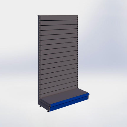 Kopstelling slatwall - H180 x B100 x D37 cm - 1 niveau - Antraciet