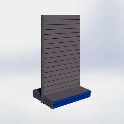 Middenstelling slatwall - H180 x B100 x D37 cm - 1 niveau - Antraciet