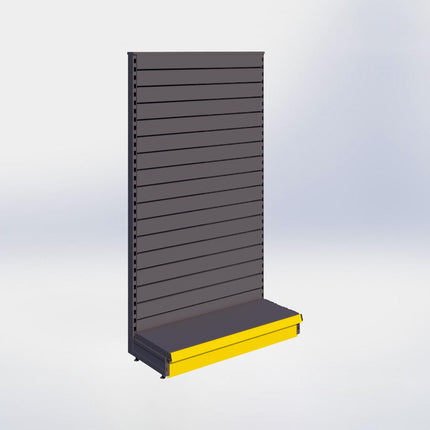 Kopstelling slatwall - H180 x B100 x D37 cm - 1 niveau - Antraciet