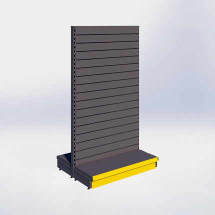 Middenstelling slatwall - H180 x B100 x D37 cm - 1 niveau - Antraciet