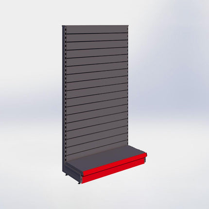 Kopstelling slatwall - H180 x B100 x D37 cm - 1 niveau - Antraciet