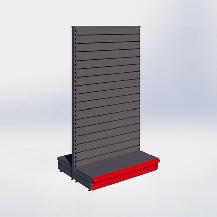 Middenstelling slatwall - H180 x B100 x D37 cm - 1 niveau - Antraciet