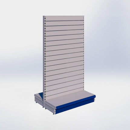 Middenstelling slatwall - H180 x B100 x D37 cm - 1 niveau - Grijs