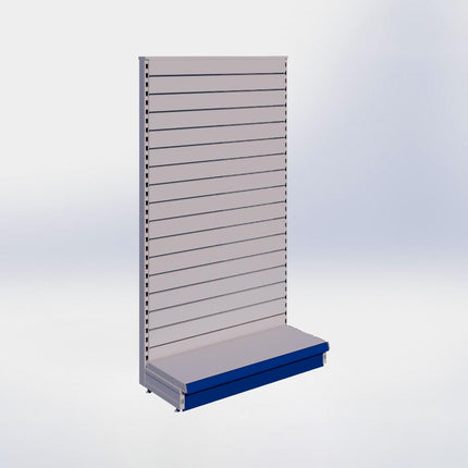 Kopstelling slatwall - H180 x B100 x D37 cm - 1 niveau - Grijs