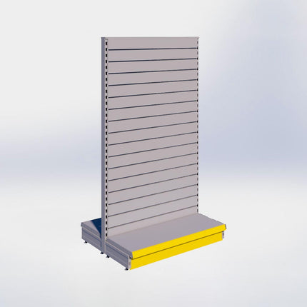 Middenstelling slatwall - H180 x B100 x D37 cm - 1 niveau - Grijs