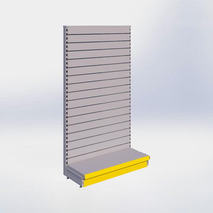 Kopstelling slatwall - H180 x B100 x D37 cm - 1 niveau - Grijs