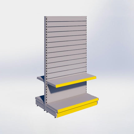 Middenstelling slatwall - H180 x B100 x D37 cm - 2 niveaus - Grijs