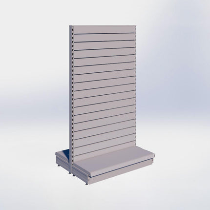 Middenstelling slatwall - H180 x B100 x D37 cm - 1 niveau - Grijs