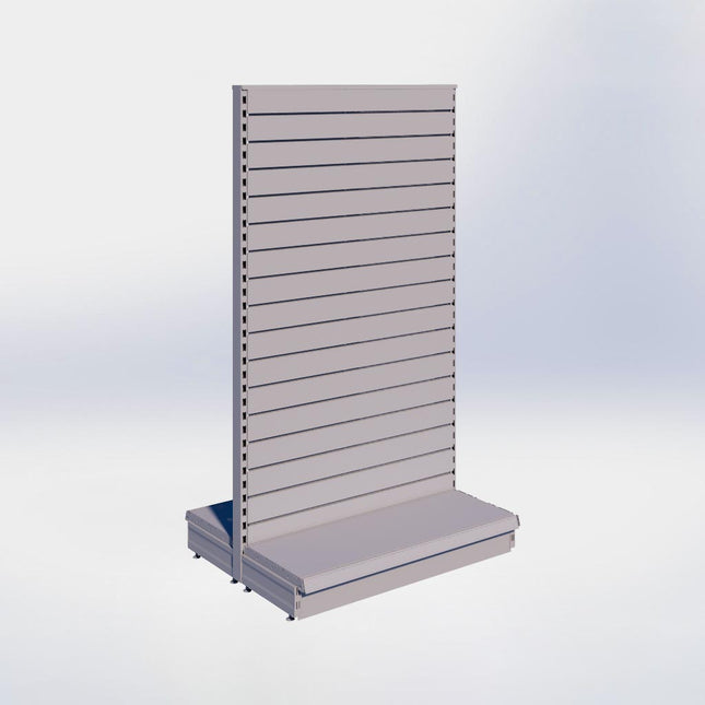 Middenstelling slatwall - H180 x B100 x D37 cm - 1 niveau - Grijs