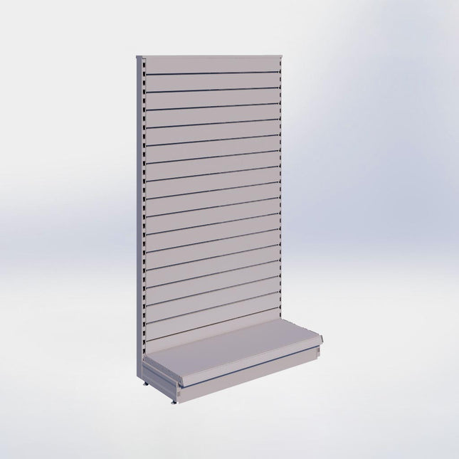 Kopstelling slatwall - H180 x B100 x D37 cm - 1 niveau - Grijs