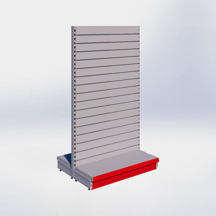 Middenstelling slatwall - H180 x B100 x D37 cm - 1 niveau - Grijs
