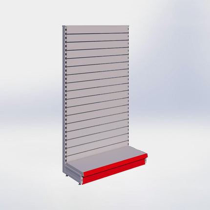 Kopstelling slatwall - H180 x B100 x D37 cm - 1 niveau - Grijs
