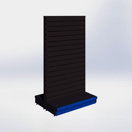 Middenstelling slatwall - H180 x B100 x D37 cm - 1 niveau - Zwart