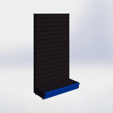 Kopstelling slatwall - H180 x B100 x D37 cm - 1 niveau - Zwart