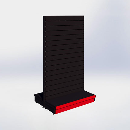 Middenstelling slatwall - H180 x B100 x D37 cm - 1 niveau - Zwart