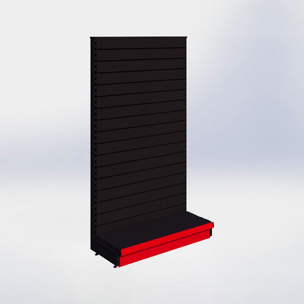 Kopstelling slatwall - H180 x B100 x D37 cm - 1 niveau - Zwart