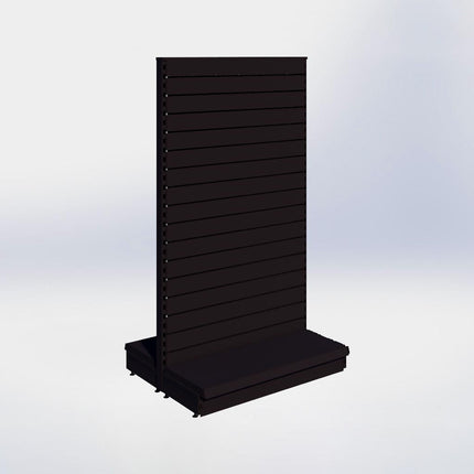 Middenstelling slatwall - H180 x B100 x D37 cm - 1 niveau - Zwart