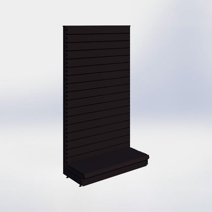 Kopstelling slatwall - H180 x B100 x D37 cm - 1 niveau - Zwart
