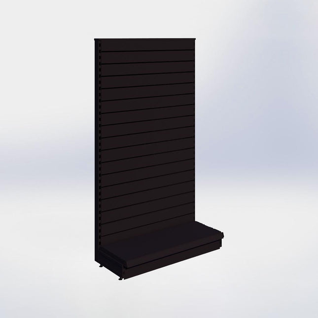Kopstelling slatwall - H180 x B100 x D37 cm - 1 niveau - Zwart