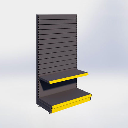 Kopstelling slatwall - H180 x B100 x D47 cm - 2 niveaus - Antraciet
