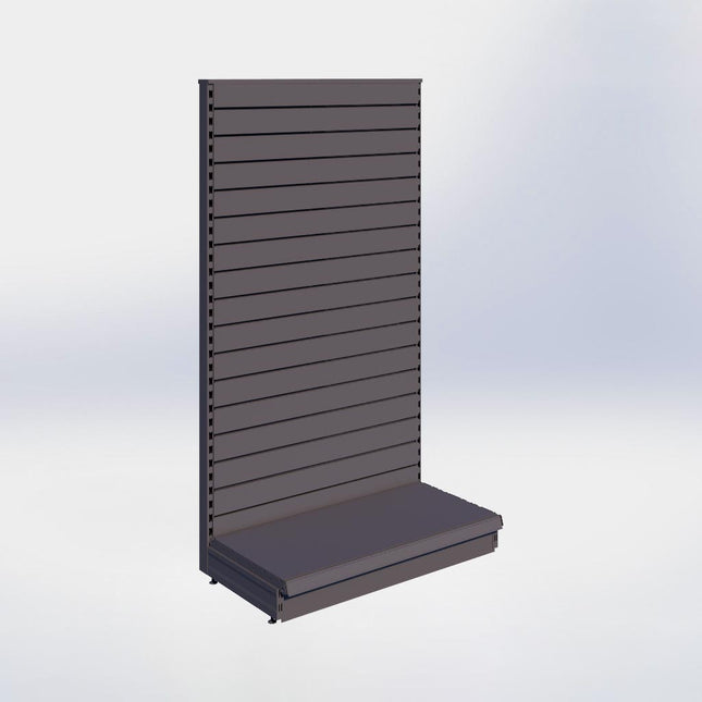 Kopstelling slatwall - H180 x B100 x D47 cm - 1 niveau - Antraciet