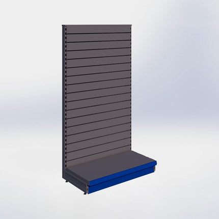 Kopstelling slatwall - H180 x B100 x D47 cm - 1 niveau - Antraciet