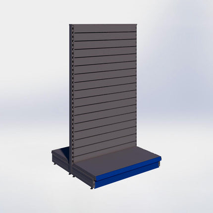 Middenstelling slatwall - H180 x B100 x D47 cm - 1 niveau - Antraciet