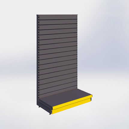 Kopstelling slatwall - H180 x B100 x D47 cm - 1 niveau - Antraciet
