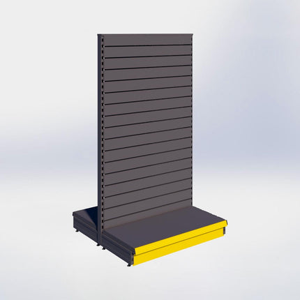 Middenstelling slatwall - H180 x B100 x D47 cm - 1 niveau - Antraciet