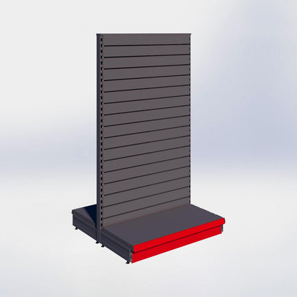 Middenstelling slatwall - H180 x B100 x D47 cm - 1 niveau - Antraciet
