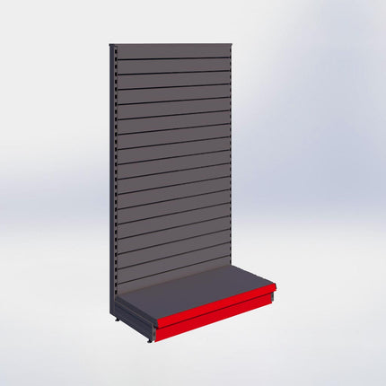 Kopstelling slatwall - H180 x B100 x D47 cm - 1 niveau - Antraciet