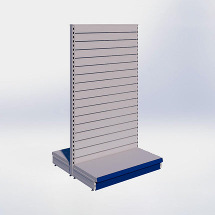 Middenstelling slatwall - H180 x B100 x D47 cm - 1 niveau - Grijs
