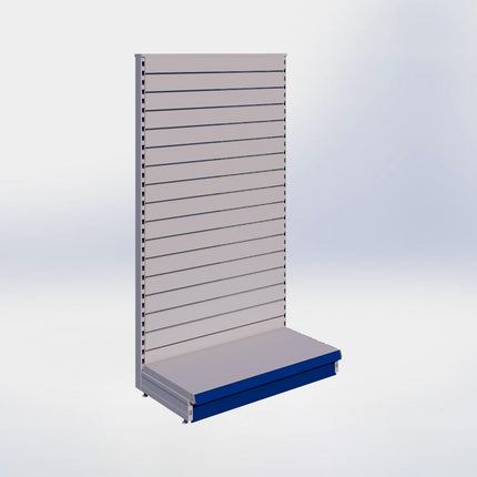 Kopstelling slatwall - H180 x B100 x D47 cm - 1 niveau - Grijs
