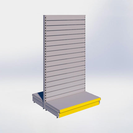 Middenstelling slatwall - H180 x B100 x D47 cm - 1 niveau - Grijs