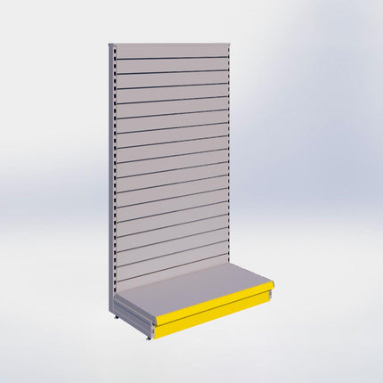 Kopstelling slatwall - H180 x B100 x D47 cm - 1 niveau - Grijs