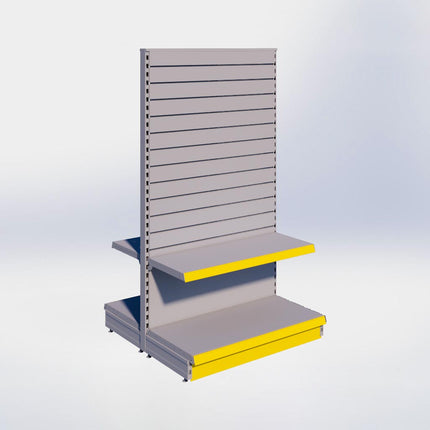 Middenstelling slatwall - H180 x B100 x D47 cm - 2 niveaus - Grijs