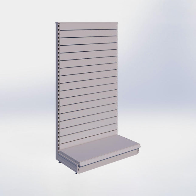 Kopstelling slatwall - H180 x B100 x D47 cm - 1 niveau - Grijs