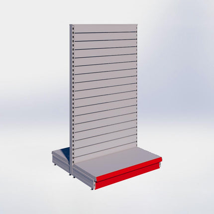 Middenstelling slatwall - H180 x B100 x D47 cm - 1 niveau - Grijs