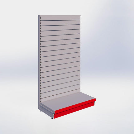Kopstelling slatwall - H180 x B100 x D47 cm - 1 niveau - Grijs