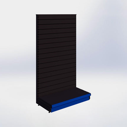 Kopstelling slatwall - H180 x B100 x D47 cm - 1 niveau - Zwart