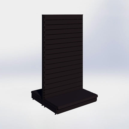 Middenstelling slatwall - H180 x B100 x D47 cm - 1 niveau - Zwart