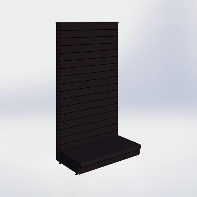 Kopstelling slatwall - H180 x B100 x D47 cm - 1 niveau - Zwart