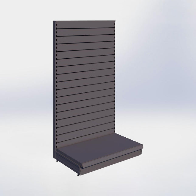 Kopstelling slatwall - H180 x B100 x D57 cm - 1 niveau - Antraciet