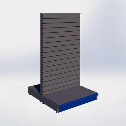 Middenstelling slatwall - H180 x B100 x D57 cm - 1 niveau - Antraciet