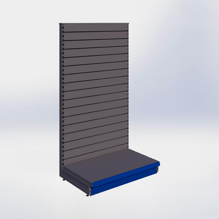 Kopstelling slatwall - H180 x B100 x D57 cm - 1 niveau - Antraciet