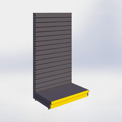 Kopstelling slatwall - H180 x B100 x D57 cm - 1 niveau - Antraciet