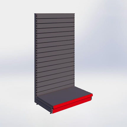 Kopstelling slatwall - H180 x B100 x D57 cm - 1 niveau - Antraciet