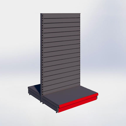 Middenstelling slatwall - H180 x B100 x D57 cm - 1 niveau - Antraciet