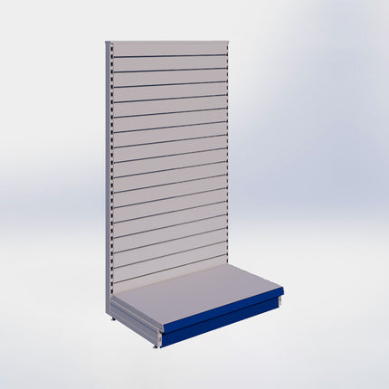 Kopstelling slatwall - H180 x B100 x D57 cm - 1 niveau - Grijs