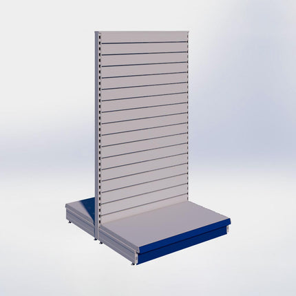 Middenstelling slatwall - H180 x B100 x D57 cm - 1 niveau - Grijs